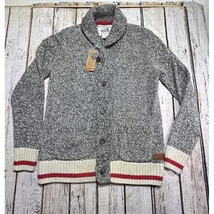 Roots Cabin Men's M Sweater Knit Varsity Cardigan Grandpa Outdoors Hiking NWT